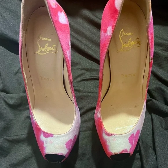 Christian Louboutin Multicolor Popi Fabric Highness Pumps Size 37